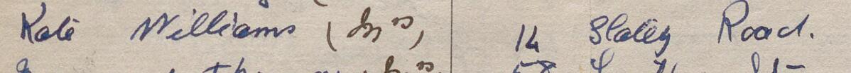 Image of Kate Williams's signature and address in the petition