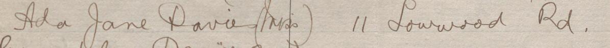 Image of Ada Jane Davies (Mrs)'s signature and address in the petition