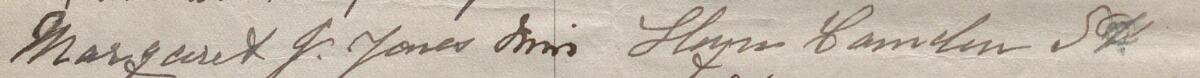 Image of Margaret J Jones Mrs's signature and address in the petition