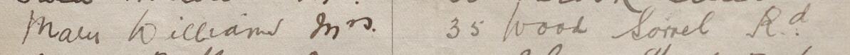 Image of Mary Williams Mrs's signature and address in the petition