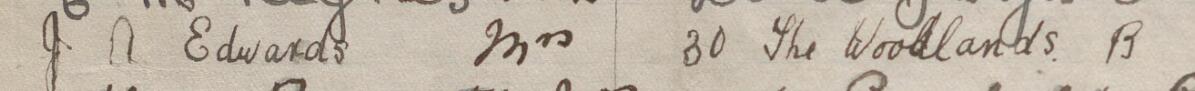 Image of J N Edwards Mrs's signature and address in the petition