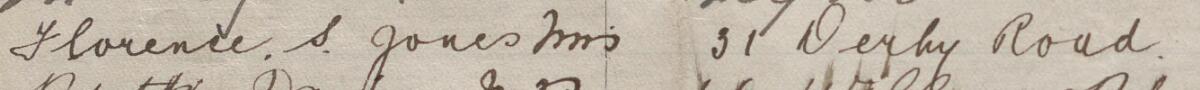 Image of Florence S Jones Mrs's signature and address in the petition