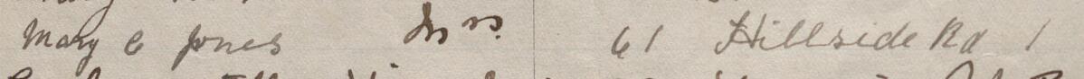 Image of Mary C Jones's signature and address in the petition