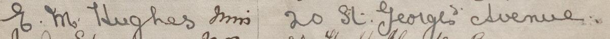 Image of E M Hughes Mrs's signature and address in the petition