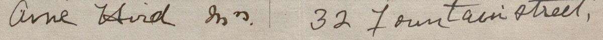 Image of Anne Hird Mrs's signature and address in the petition