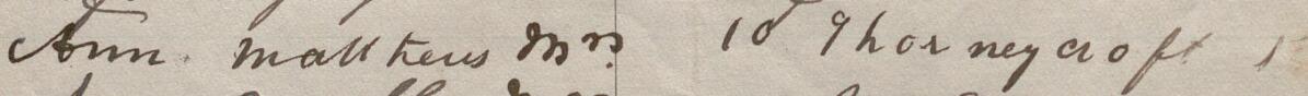 Image of Ann Matthews Mrs's signature and address in the petition