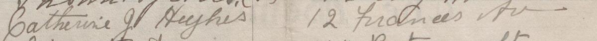 Image of Catherine J Hughes's signature and address in the petition