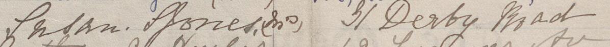 Image of Susan S Jones (Mrs)'s signature and address in the petition
