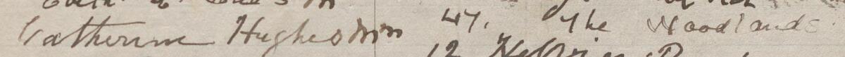 Image of Catherine Hughes Mrs's signature and address in the petition