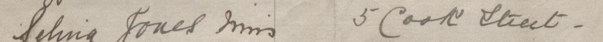 Image of Selina Jones Miss's signature and address in the petition
