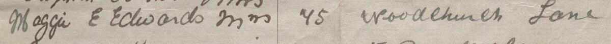 Image of Maggie E Edwards's signature and address in the petition