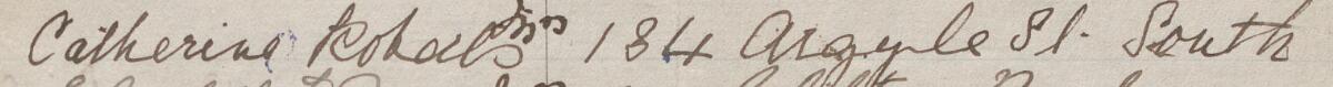 Image of Catherine Roberts Mrs's signature and address in the petition