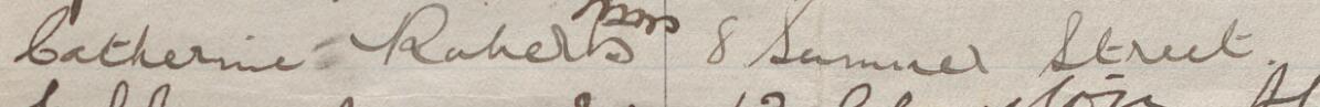 Image of Catherine Roberts Mrs's signature and address in the petition