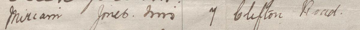 Image of Miriam Jones Mrs's signature and address in the petition