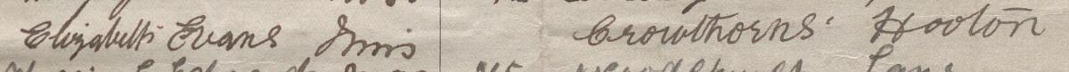 Image of Elizabeth Evans Miss's signature and address in the petition