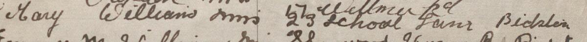 Image of Mary Williams Mrs's signature and address in the petition