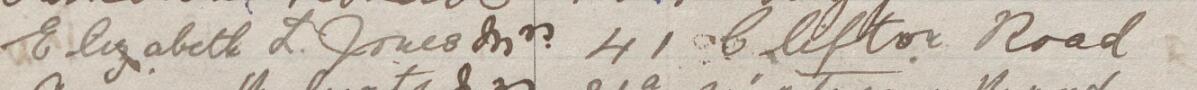 Image of Elizabeth L Jones's signature and address in the petition