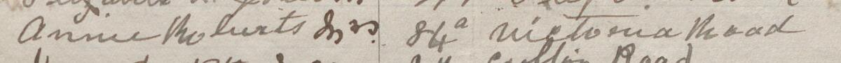 Image of Annie Roberts Mts's signature and address in the petition