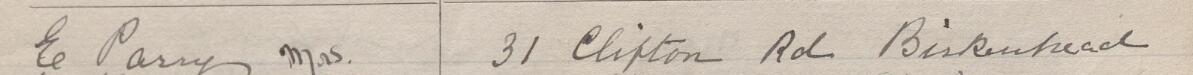 Image of E Parry Mrs's signature and address in the petition