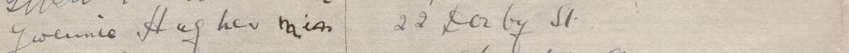 Image of Gwennie Hughes Miss's signature and address in the petition