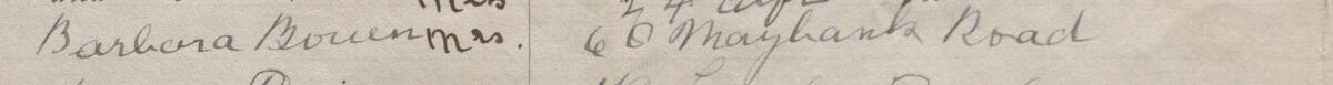 Image of Barbara Bouen Mrs's signature and address in the petition