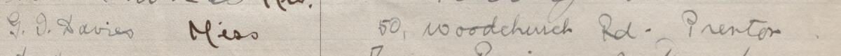 Image of G. I. Davies Miss's signature and address in the petition