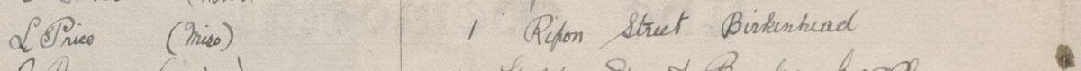 Image of L. Price (Miss)'s signature and address in the petition