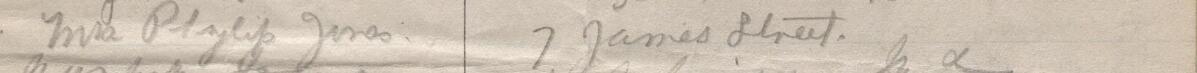 Image of Mrs Phylip Jones's signature and address in the petition