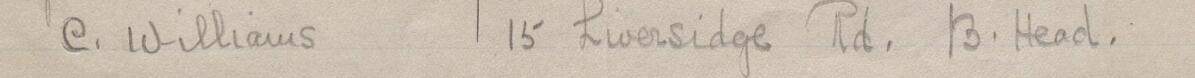 Image of C. Williams's signature and address in the petition