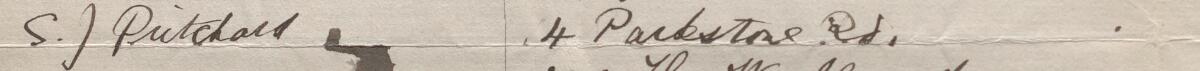 Image of S. J Pritchard's signature and address in the petition