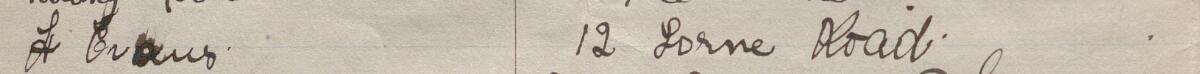 Image of H Evans's signature and address in the petition