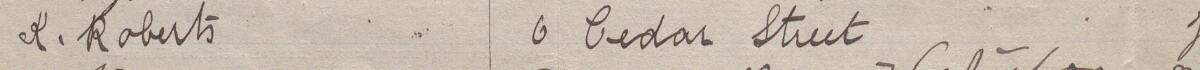 Image of R Roberts's signature and address in the petition
