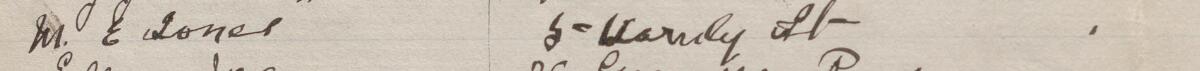 Image of M E Jones's signature and address in the petition