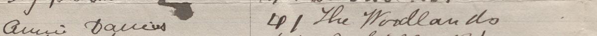 Image of Annie Davies's signature and address in the petition