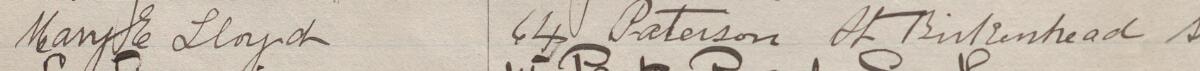 Image of Mary E lloyd's signature and address in the petition