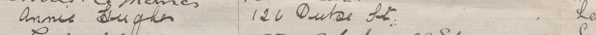 Image of Annie Hughes's signature and address in the petition