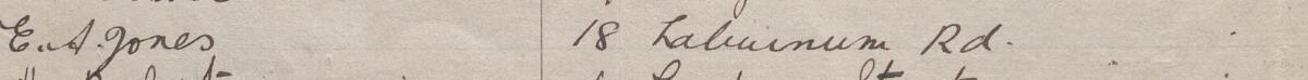 Image of E. A. Jones's signature and address in the petition