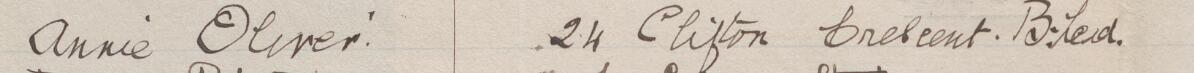 Image of Annie Oliver's signature and address in the petition