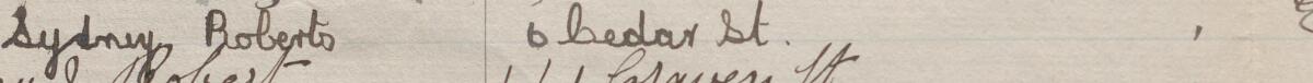 Image of Sydney Roberts's signature and address in the petition