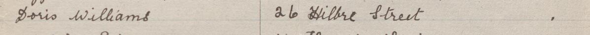 Image of Doris Williams's signature and address in the petition
