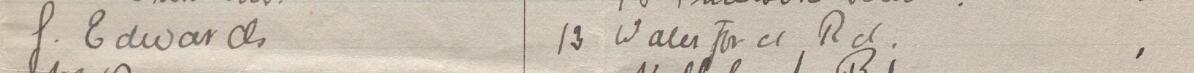 Image of J . Edwards's signature and address in the petition