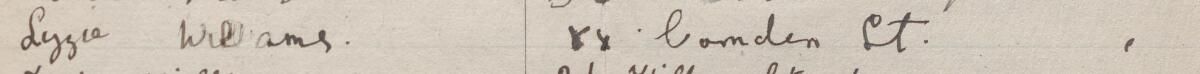 Image of Lizzie Williams's signature and address in the petition
