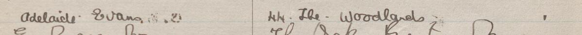 Image of Adelaide Evans's signature and address in the petition