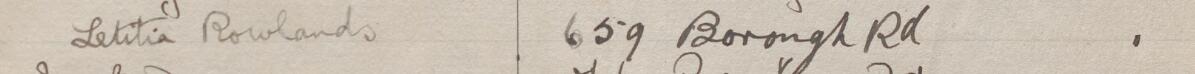 Image of Letitia Rowlands's signature and address in the petition