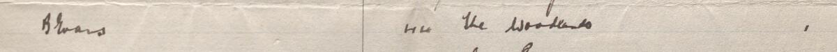 Image of B Evans's signature and address in the petition