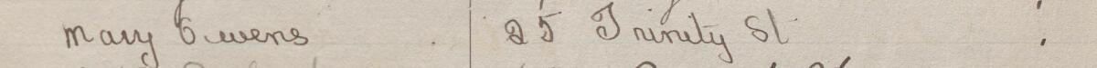 Image of Mary Owens's signature and address in the petition