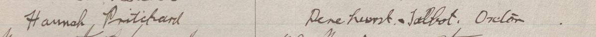 Image of Hannah Pritchard's signature and address in the petition