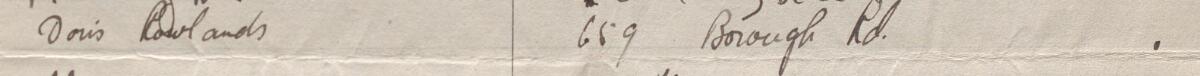 Image of Doris Rowlands's signature and address in the petition