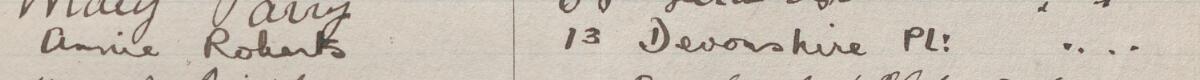 Image of Annie Roberts's signature and address in the petition