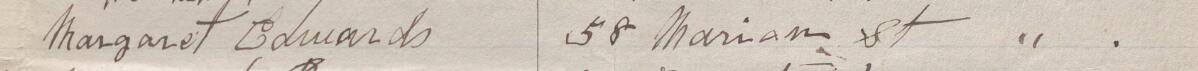 Image of Margaret Edwards's signature and address in the petition